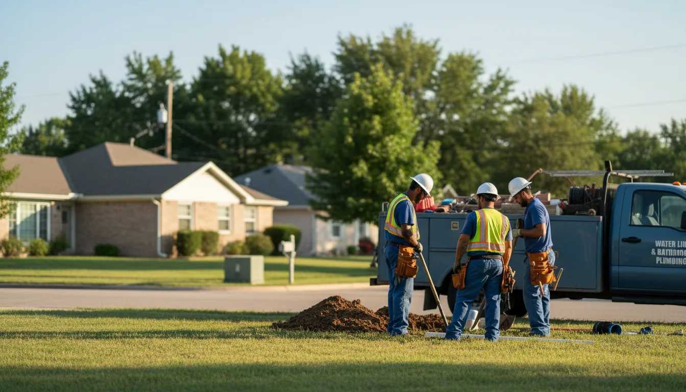 Residential water line and bathroom plumbing service in Christine, TX